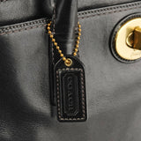 Coach 11653 Black Leather Turnlock Tote Bag