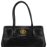 Coach 11653 Black Leather Turnlock Tote Bag