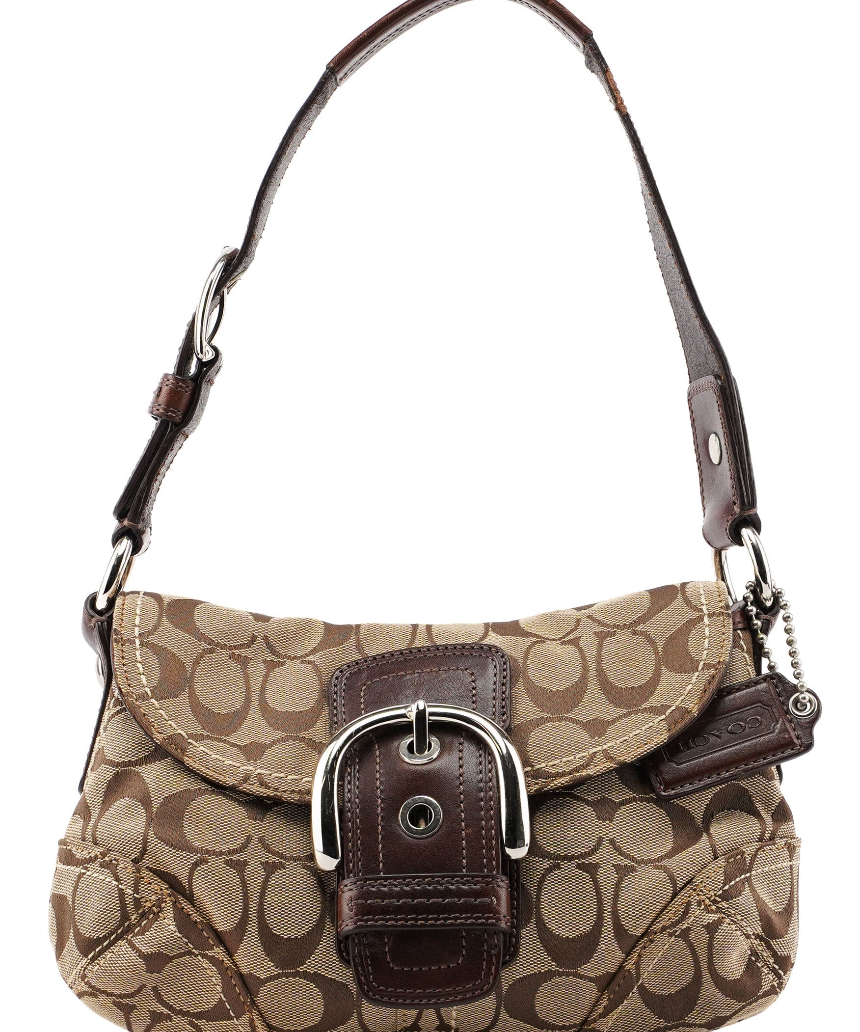 Coach 11860 Beige Brown Signature C Soho Shoulder Bag