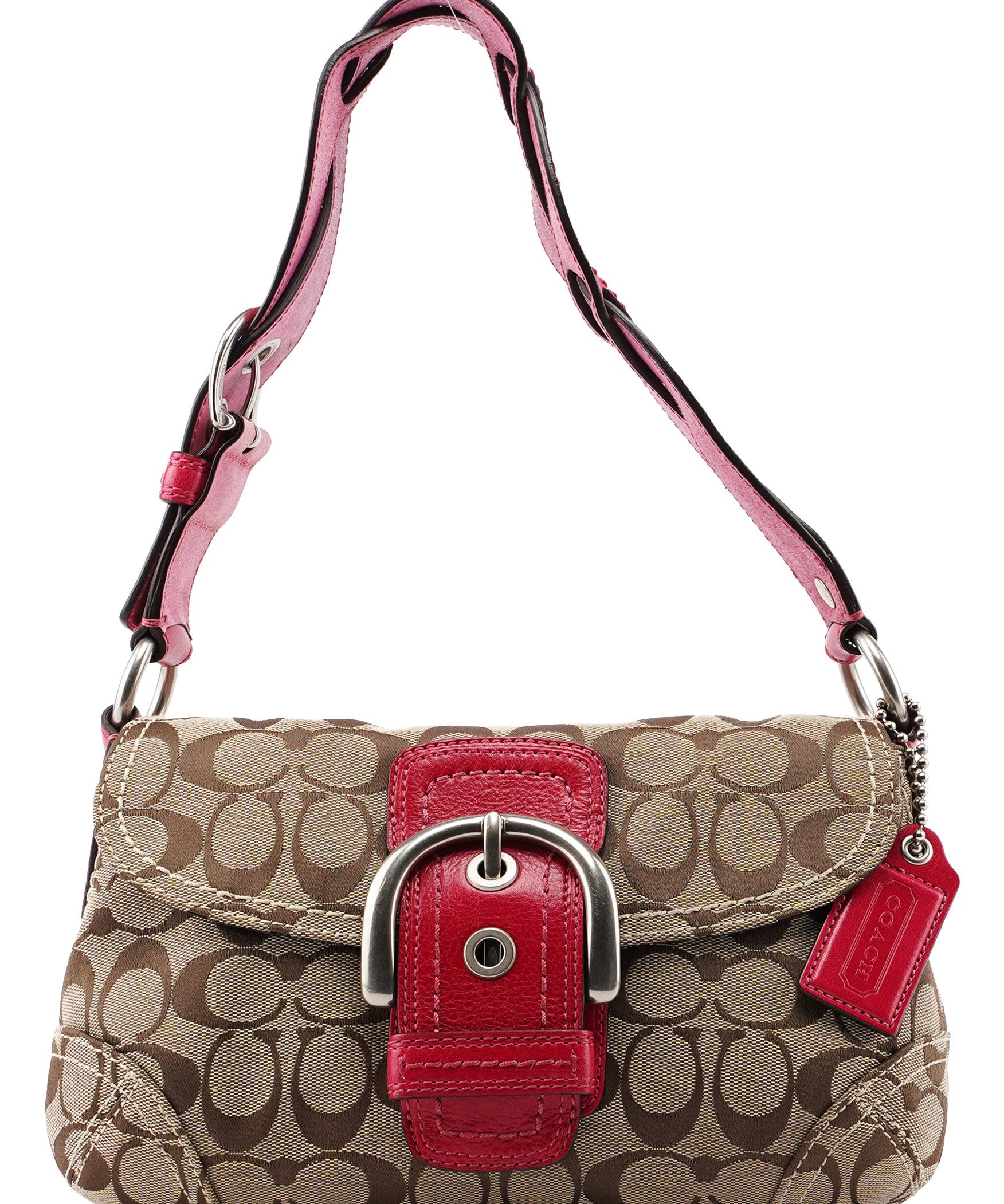 Coach 11860 Beige Pink Signature C Soho Shoulder Bag