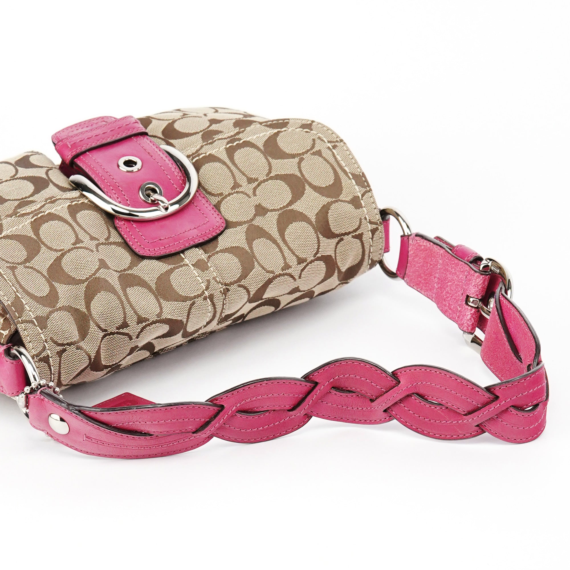 Coach 11862 Beige Pink Signature Soho Shoulder Bag