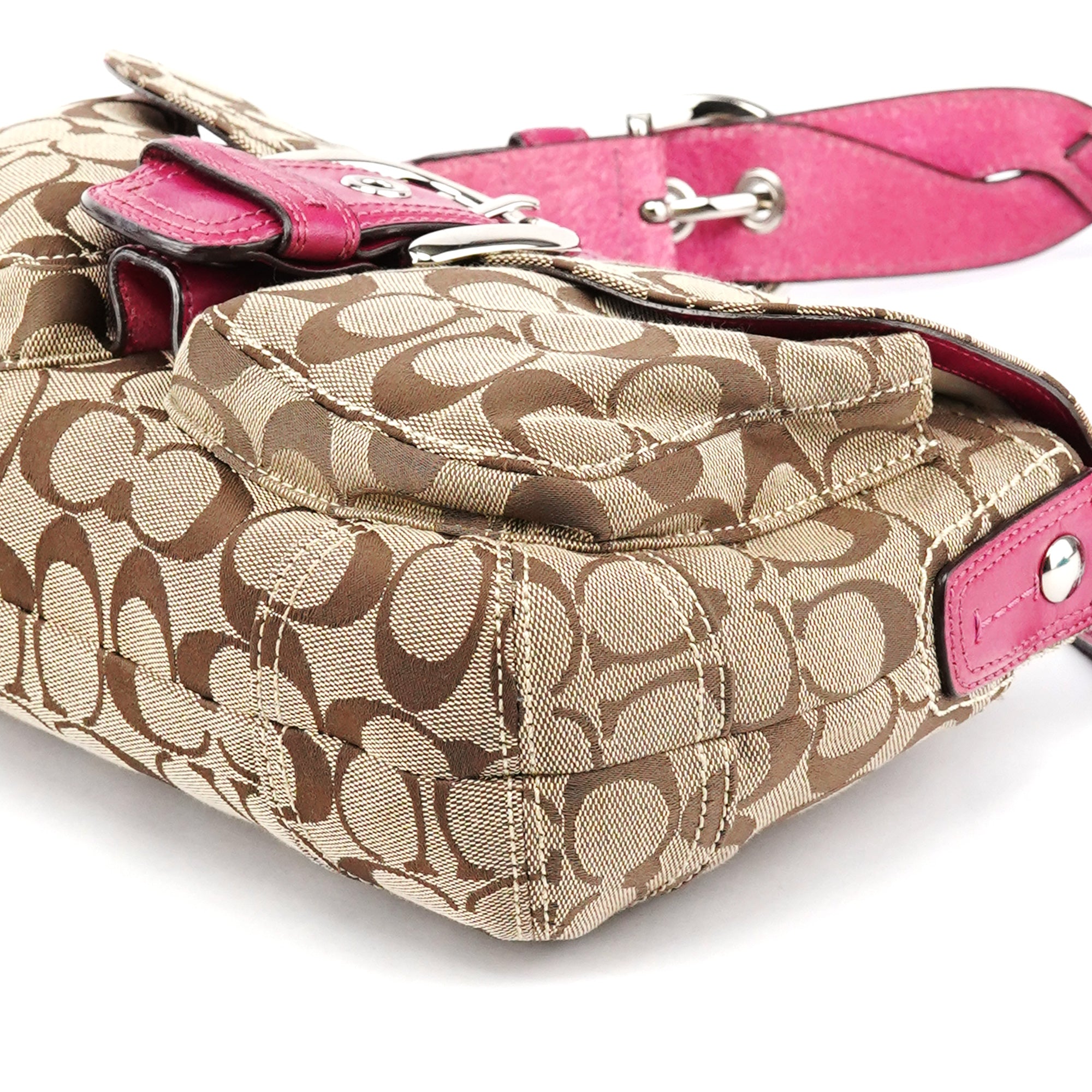 Coach 11862 Beige Pink Signature Soho Shoulder Bag