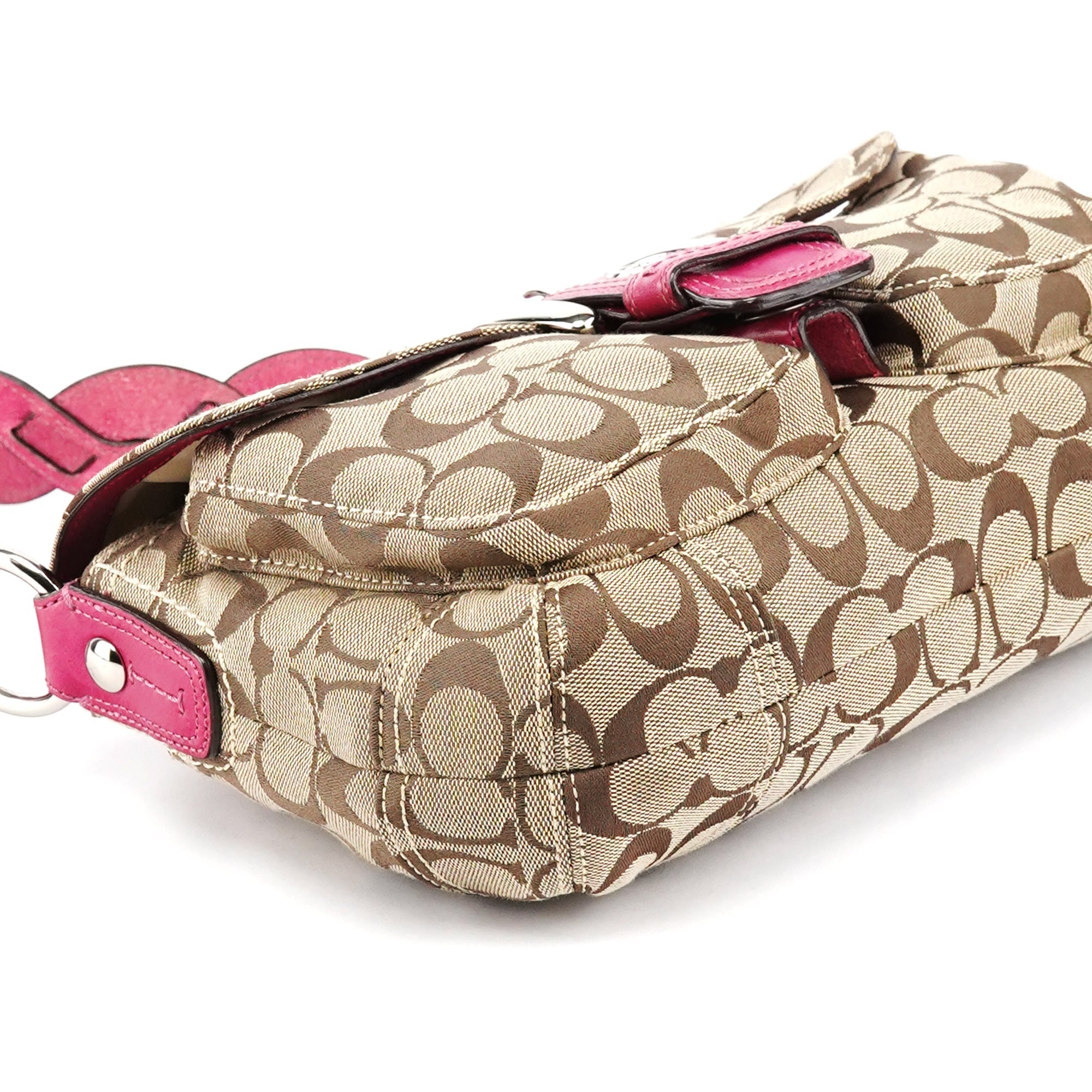 Coach 11862 Beige Pink Signature Soho Shoulder Bag