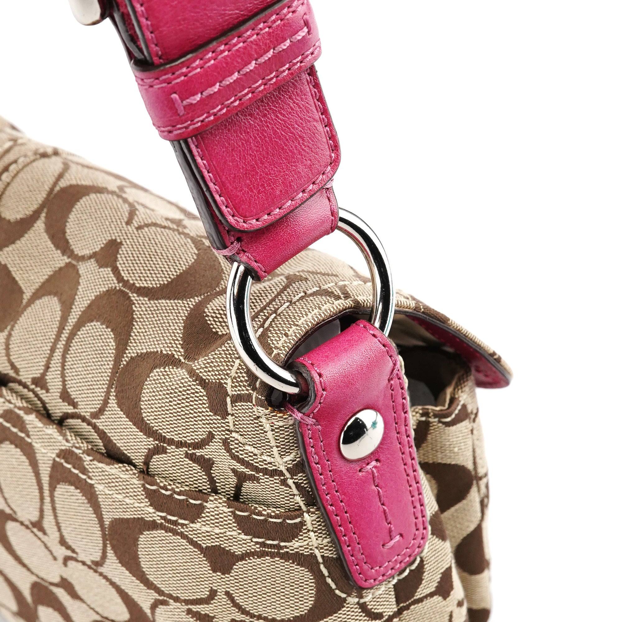 Coach 11862 Beige Pink Signature Soho Shoulder Bag