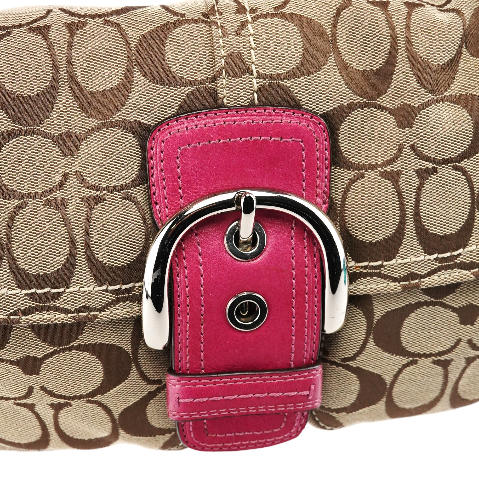 Coach 11862 Beige Pink Signature Soho Shoulder Bag