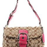 Coach 11862 Beige Pink Signature Soho Shoulder Bag