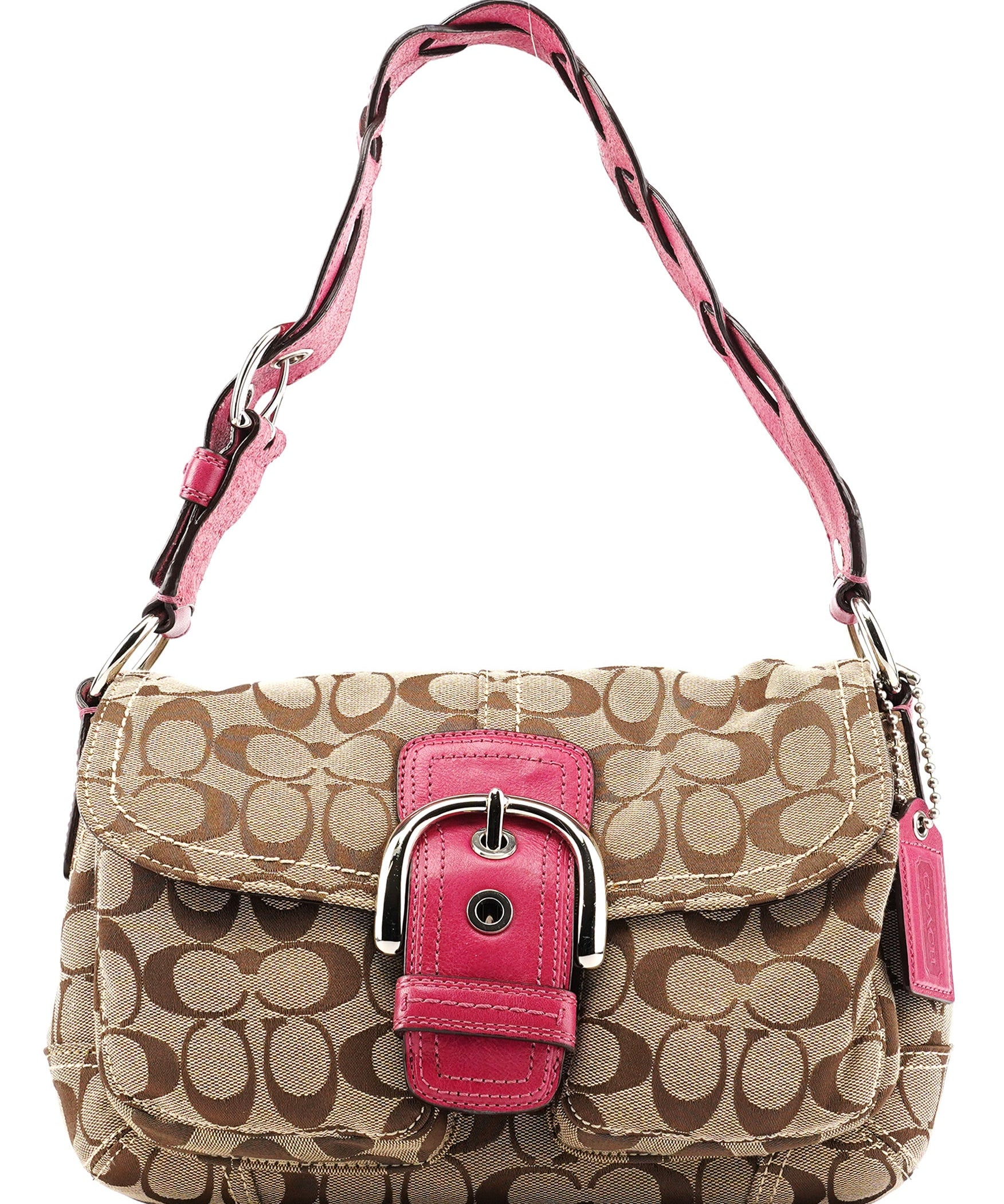 Coach 11862 Beige Pink Signature Soho Shoulder Bag