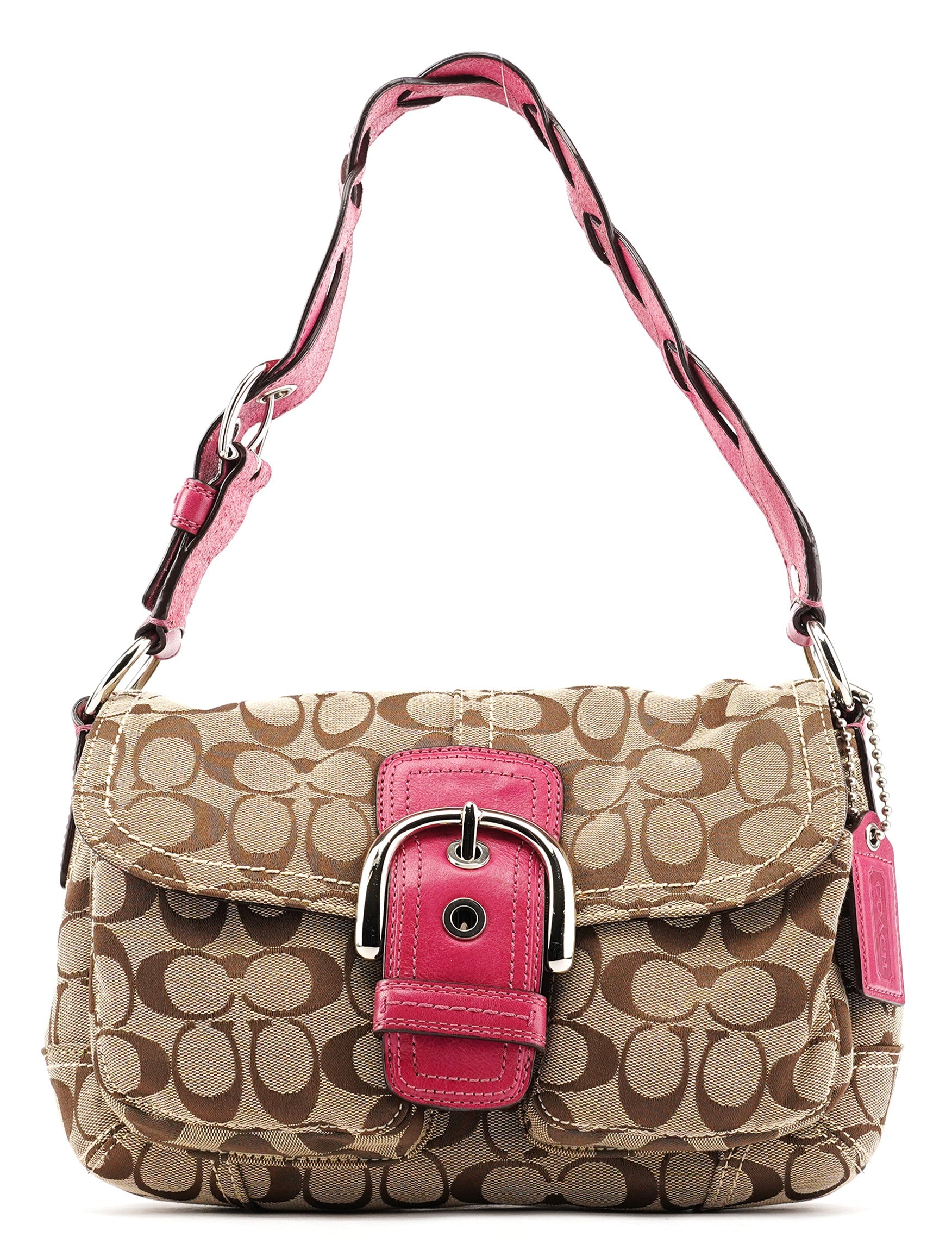 Coach 11862 Beige Pink Signature Soho Shoulder Bag