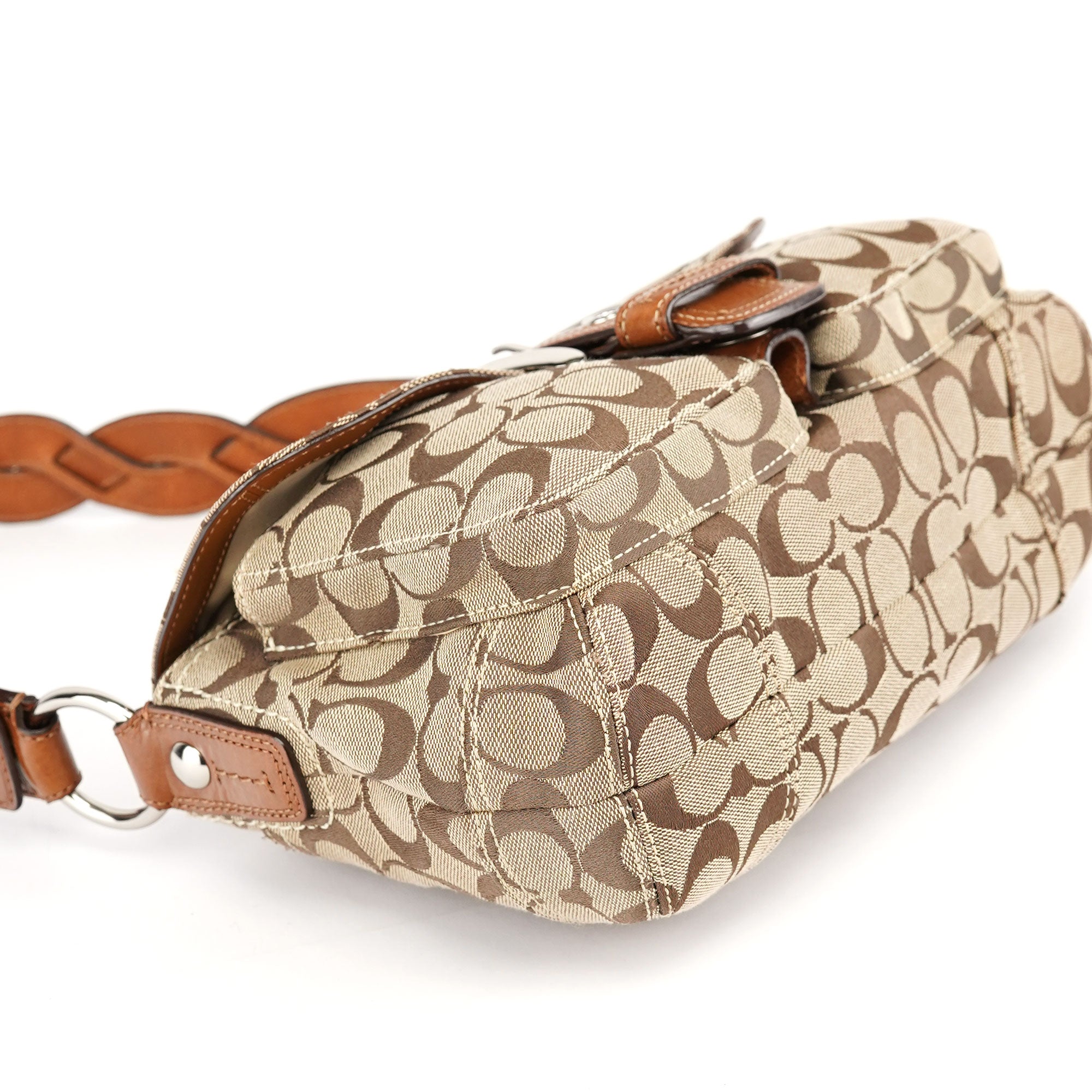 Coach 11862 Sac porté épaule Soho en toile Signature beige