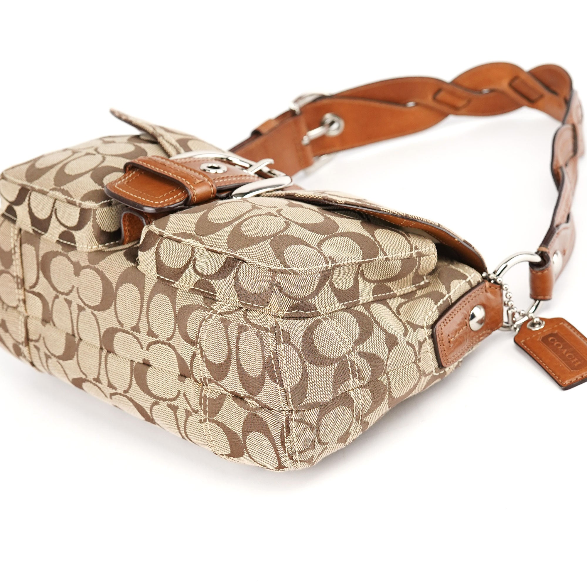 Coach 11862 Sac porté épaule Soho en toile Signature beige