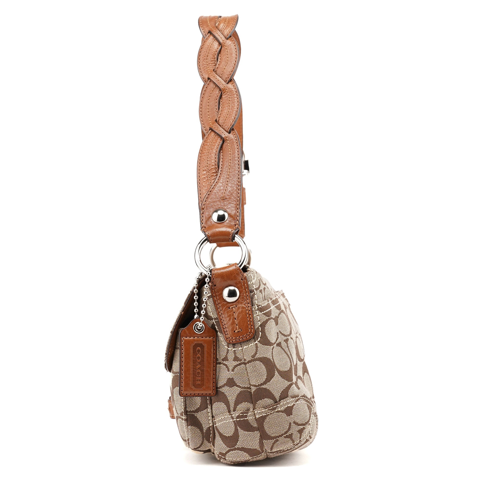 Coach 11862 Sac porté épaule Soho en toile Signature beige