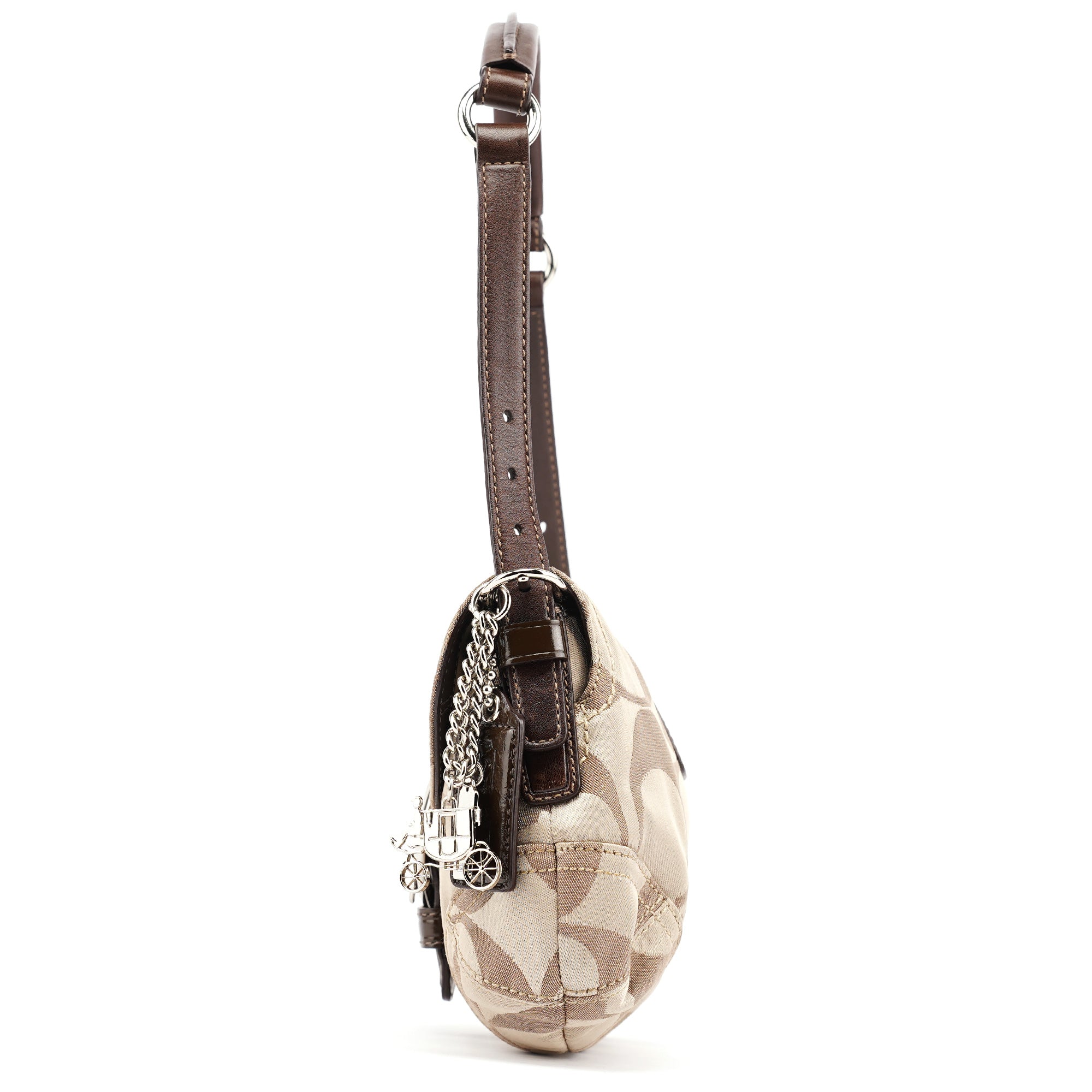 Coach 13042 Sac porté épaule Soho en toile Signature beige et marron
