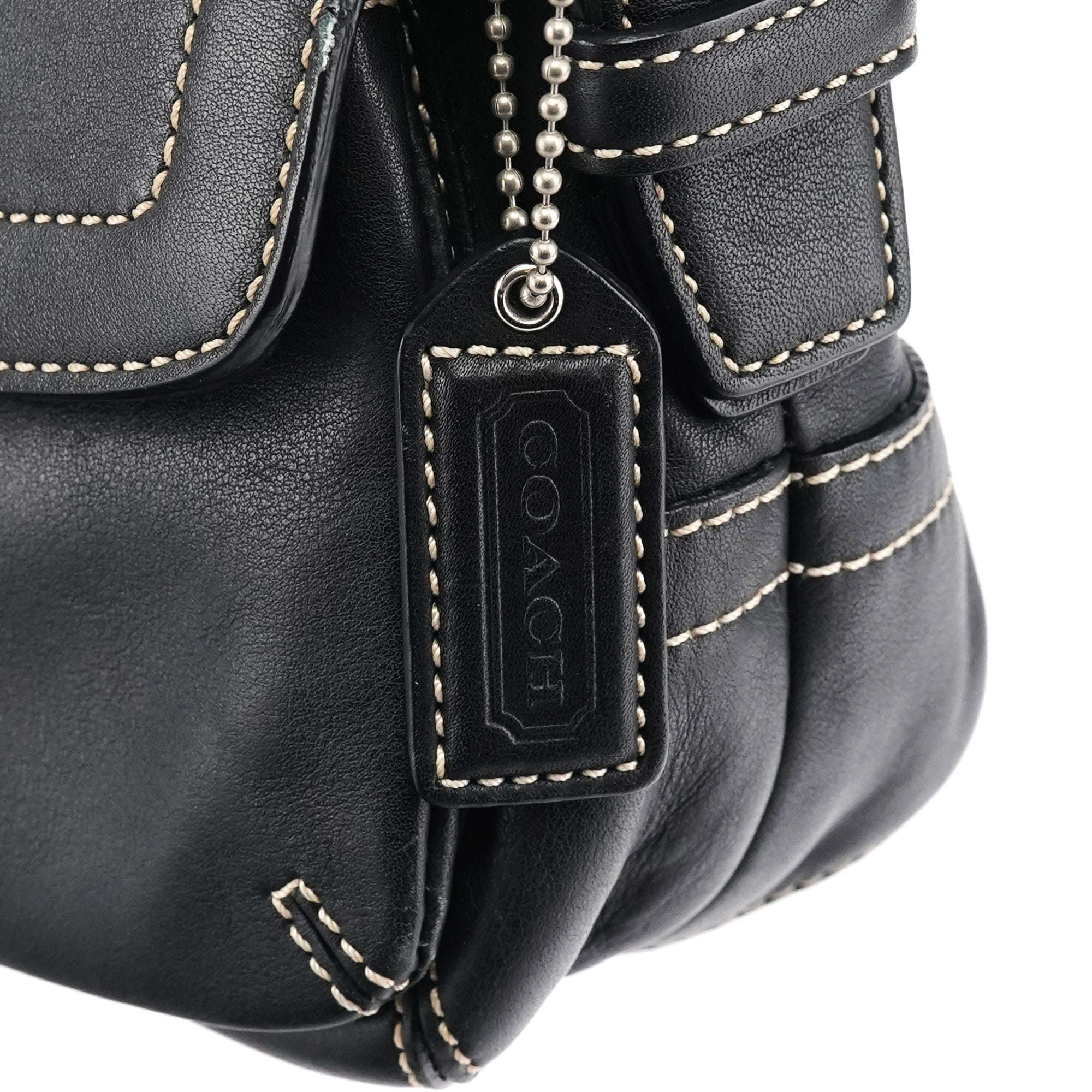 Coach 1446 Soho Schultertasche aus schwarzem Leder