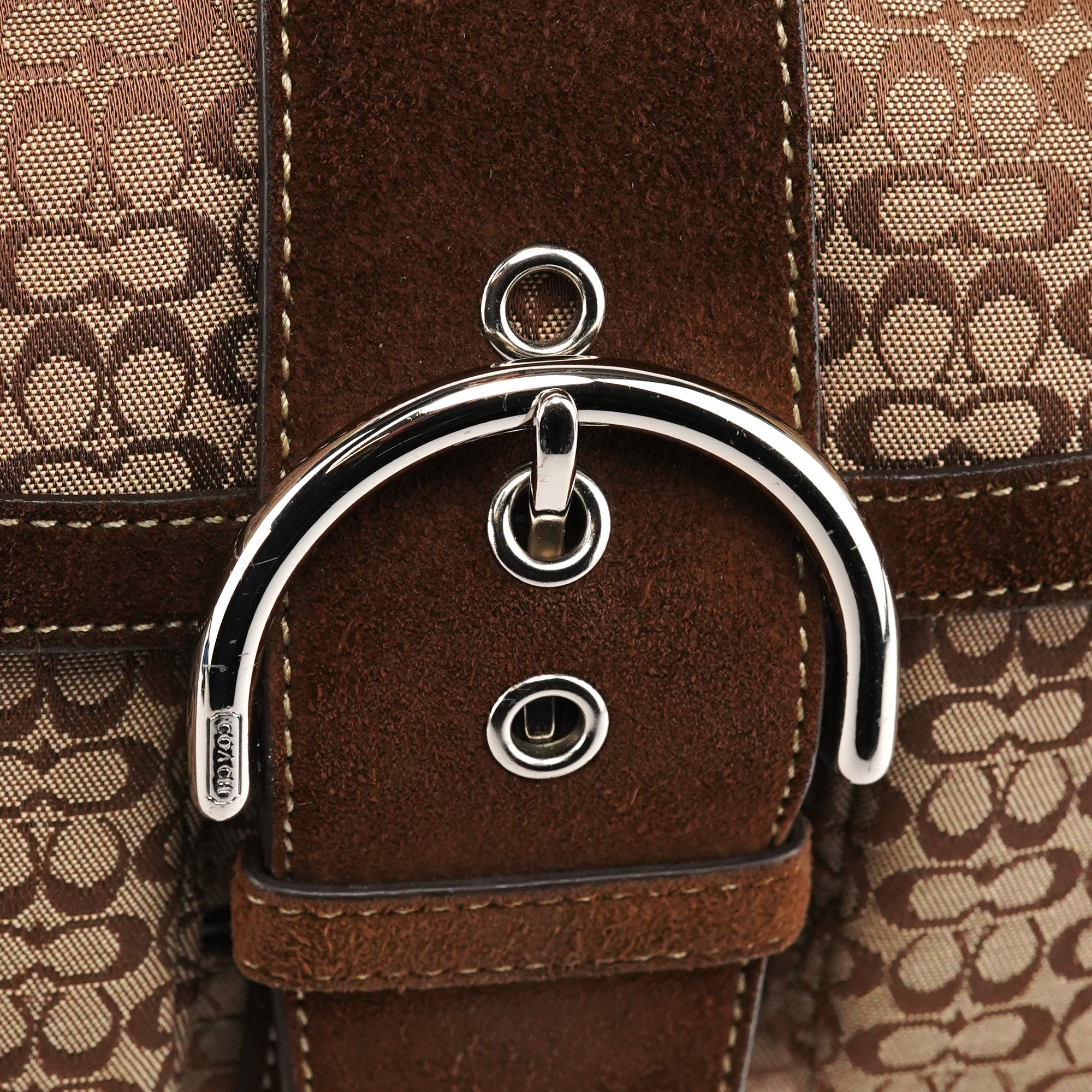 Coach 1463 Beige Brown Signature Soho Shoulder Bag