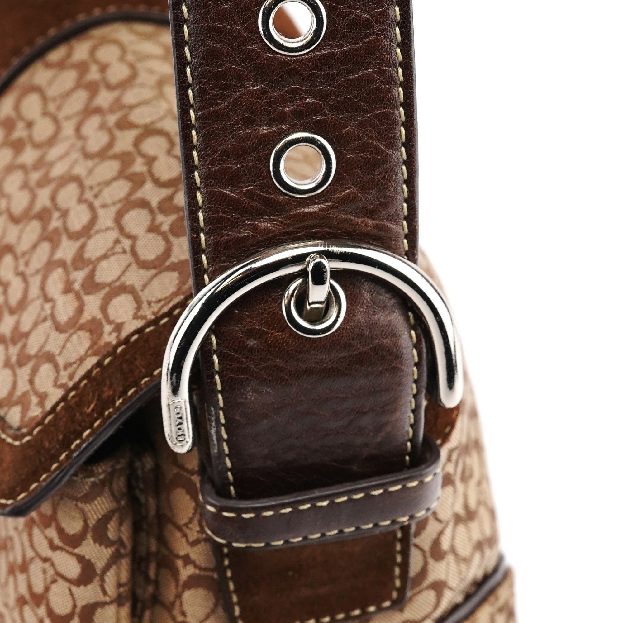 Coach 1463 Beige Brown Signature Soho Shoulder Bag