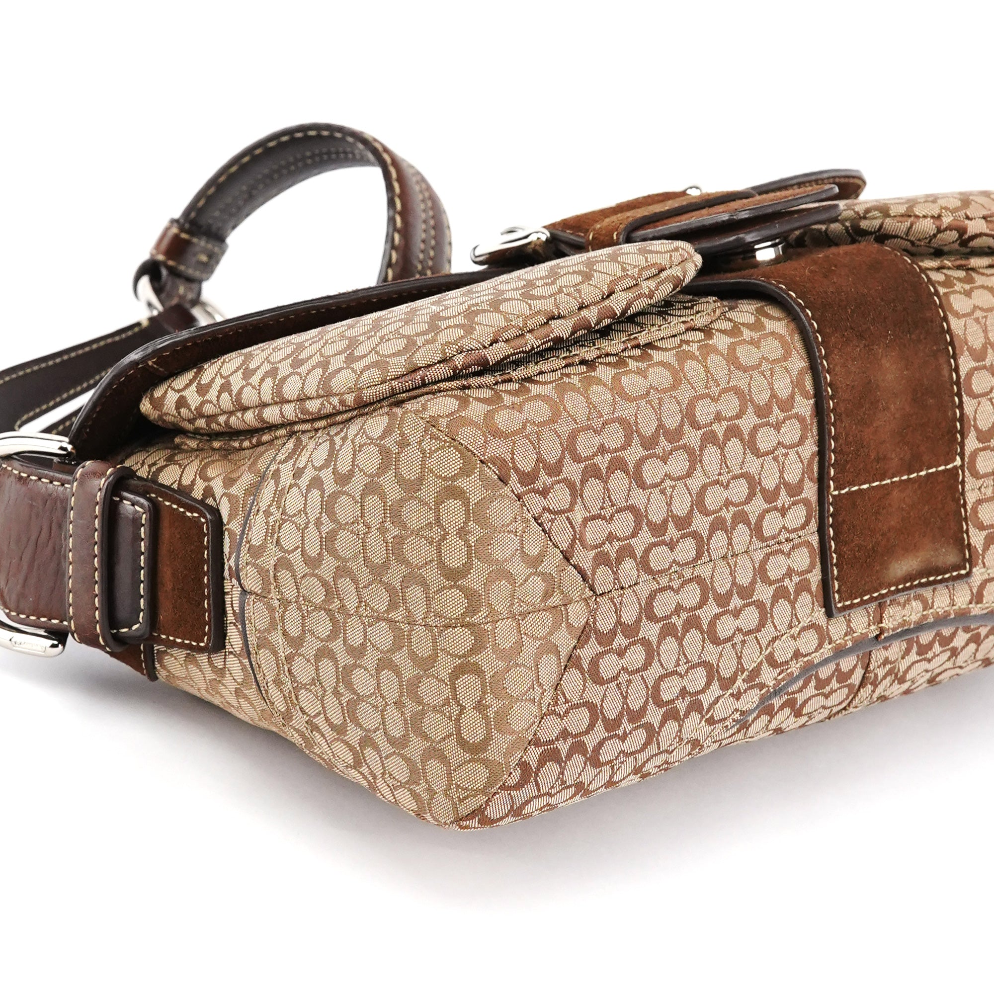Coach 1463 Beige Brown Signature Soho Shoulder Bag
