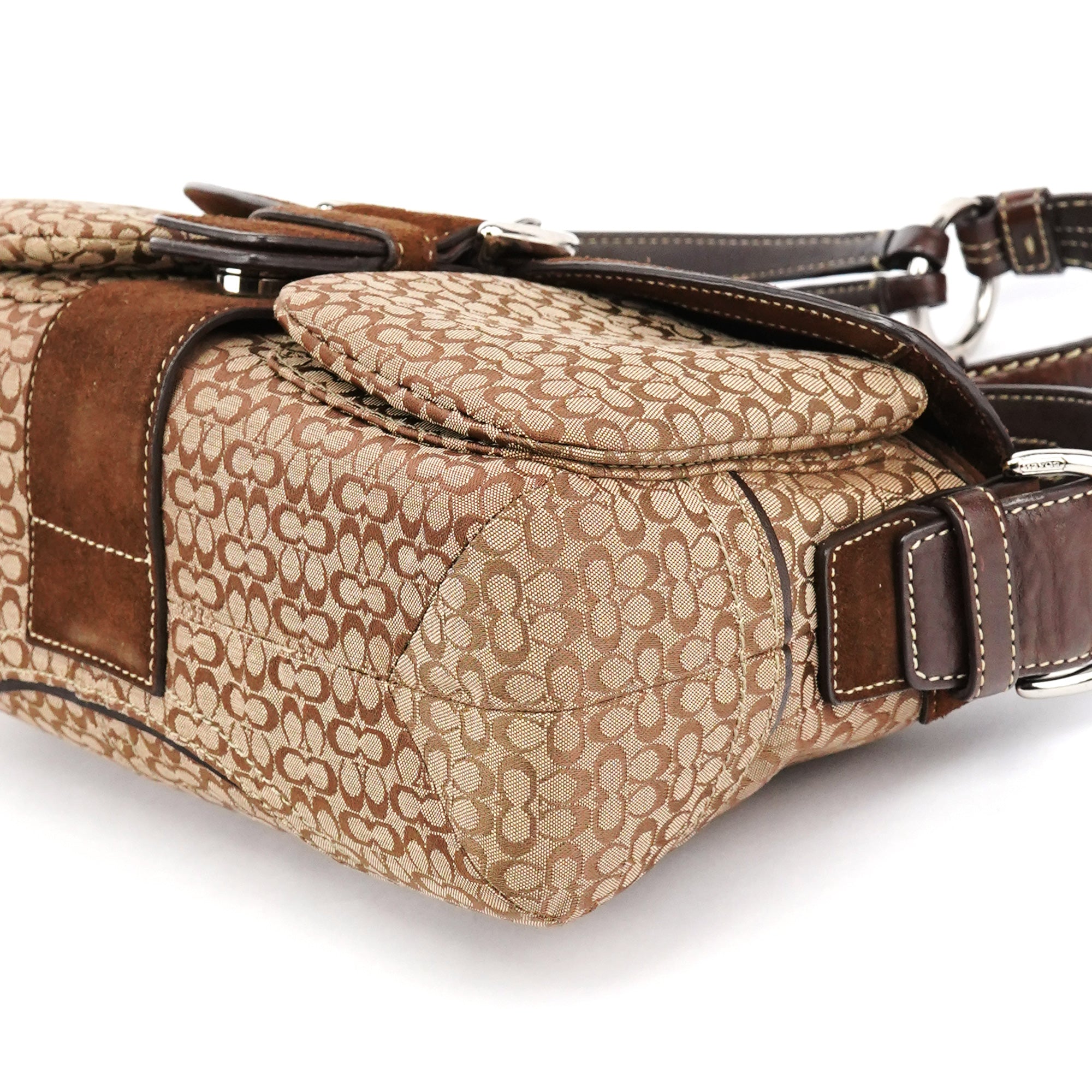 Coach 1463 Beige Brown Signature Soho Shoulder Bag