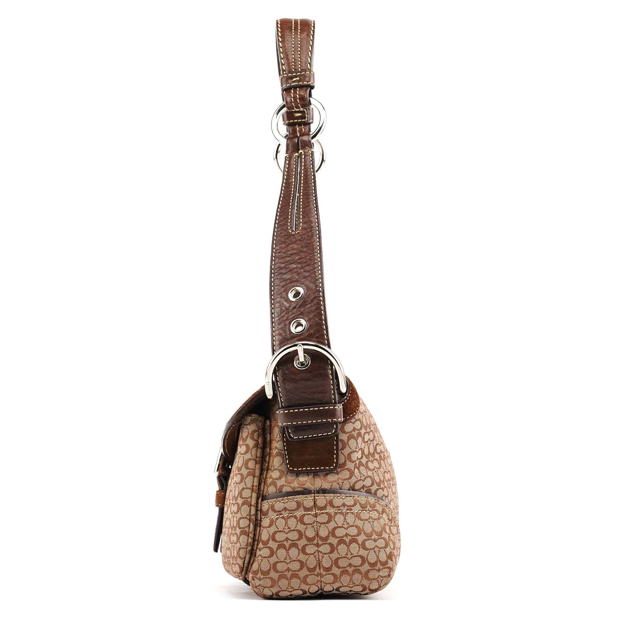 Coach 1463 Beige Brown Signature Soho Shoulder Bag