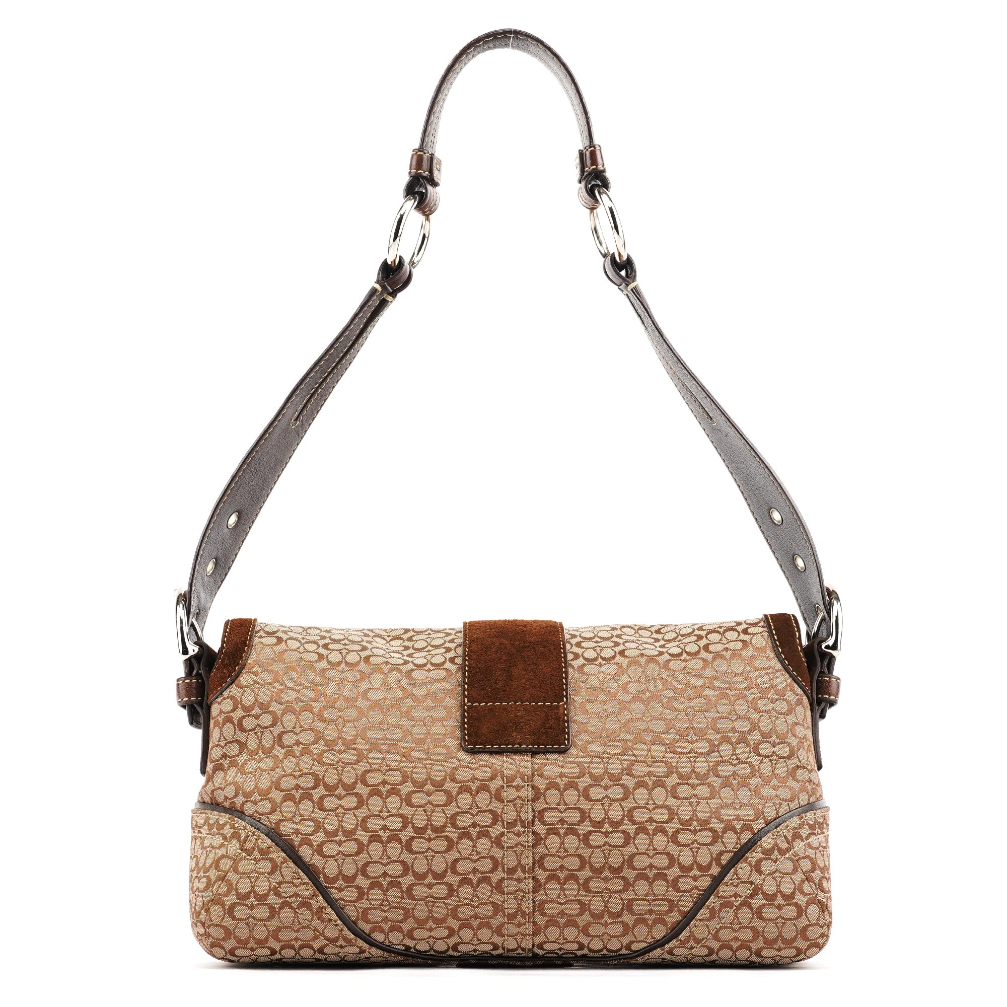 Coach 1463 Beige Brown Signature Soho Shoulder Bag