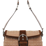 Coach 1463 Beige Brown Signature Soho Shoulder Bag