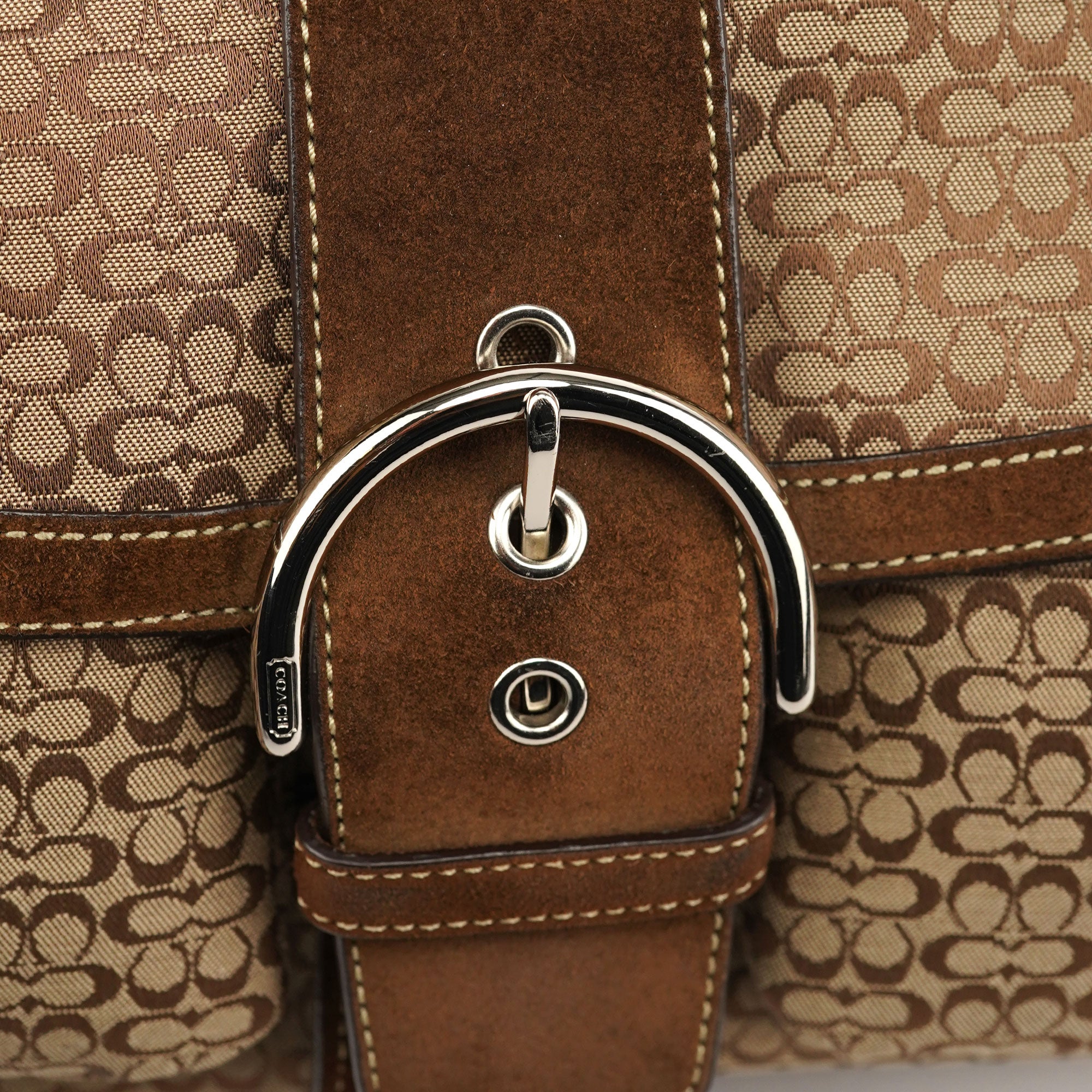 Coach 1463 Sac porté épaule Soho en toile Signature beige et marron
