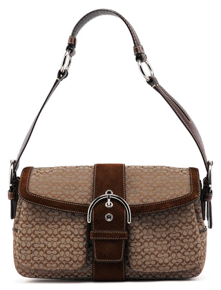 Coach 1463 Beige Suede Signature C Soho Shoulder Bag