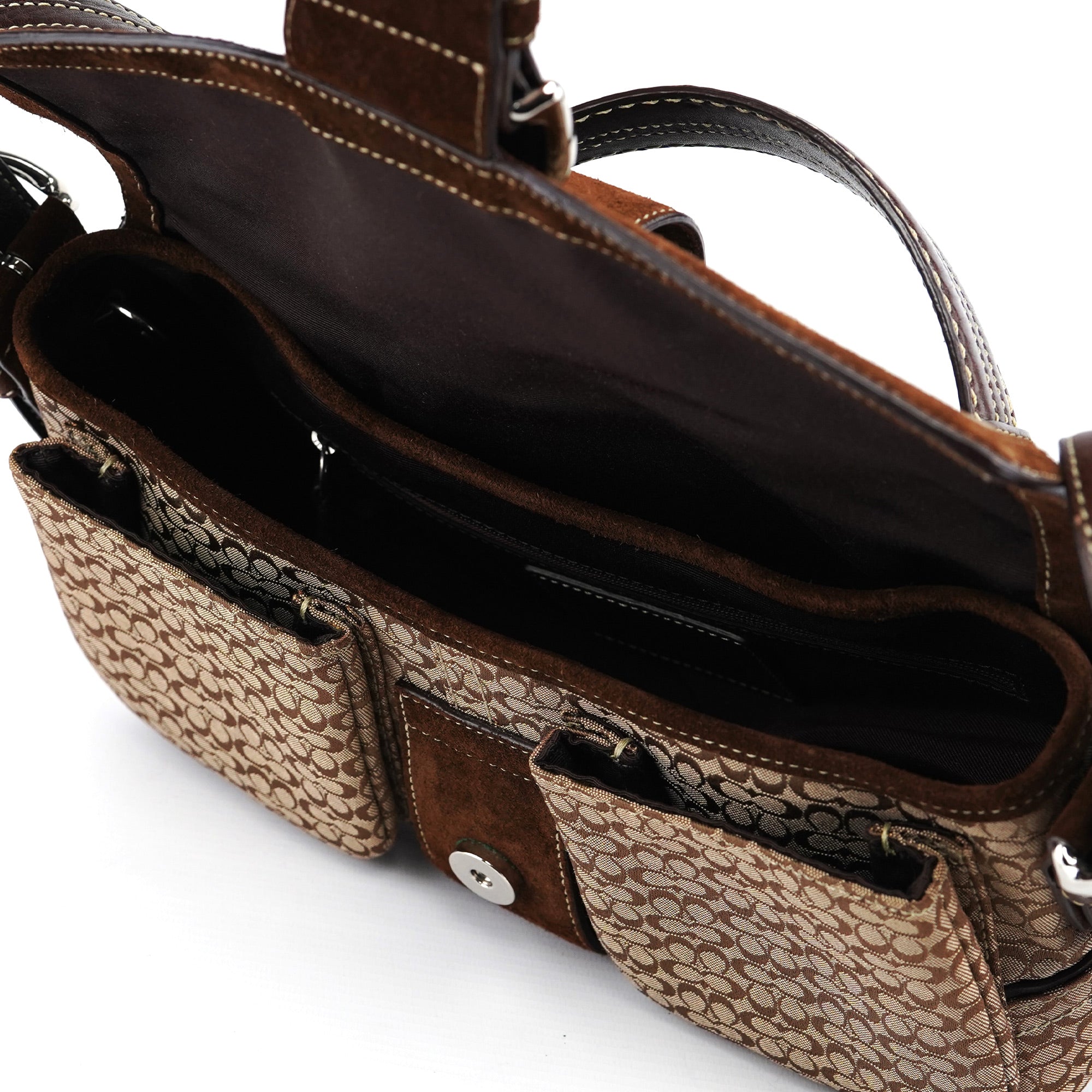 Coach 1463 Sac porté épaule Soho Signature C en daim beige