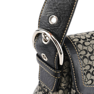 Coach 1463 Grey Black Signature Soho Shoulder Bag
