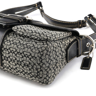 Coach 1463 Grey Black Signature Soho Shoulder Bag