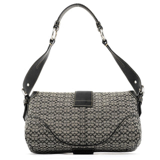 Coach 1463 Grey Black Signature Soho Shoulder Bag