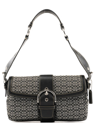 Coach 1463 Grey Black Signature Soho Shoulder Bag