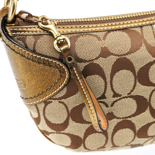 Coach 1480 Beige Gold Signature Canvas Shoulder Bag