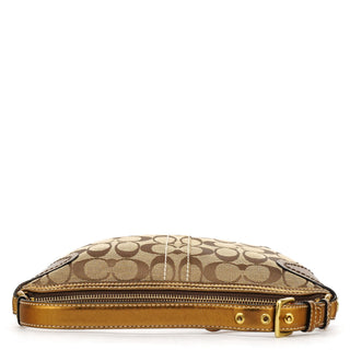 Coach 1480 Beige Gold Signature Canvas Shoulder Bag
