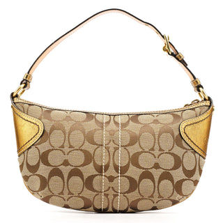 Coach 1480 Beige Gold Signature Canvas Shoulder Bag