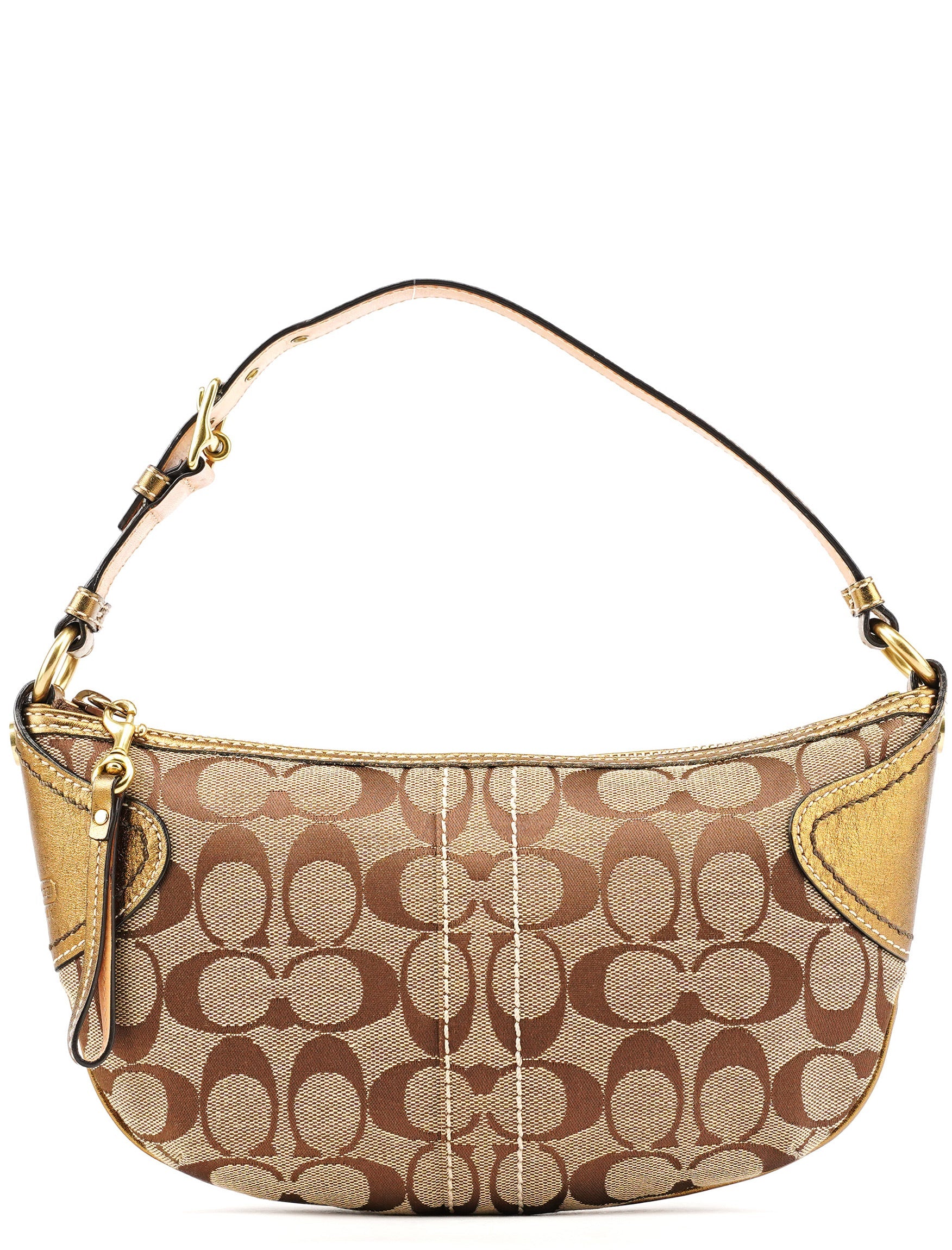 Coach 1480 Beige Gold Signature Canvas Shoulder Bag – Rediscover