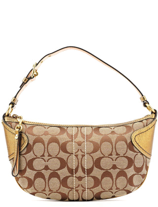 Coach 1480 Beige Gold Signature Canvas Shoulder Bag