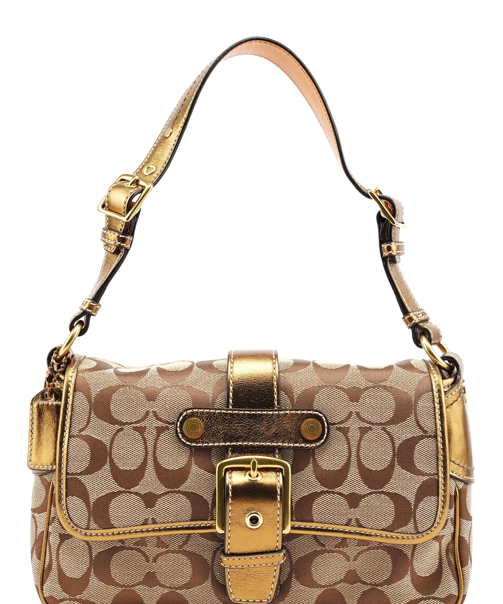 Coach 1482 Beige Gold Leather Soho Shoulder Bag