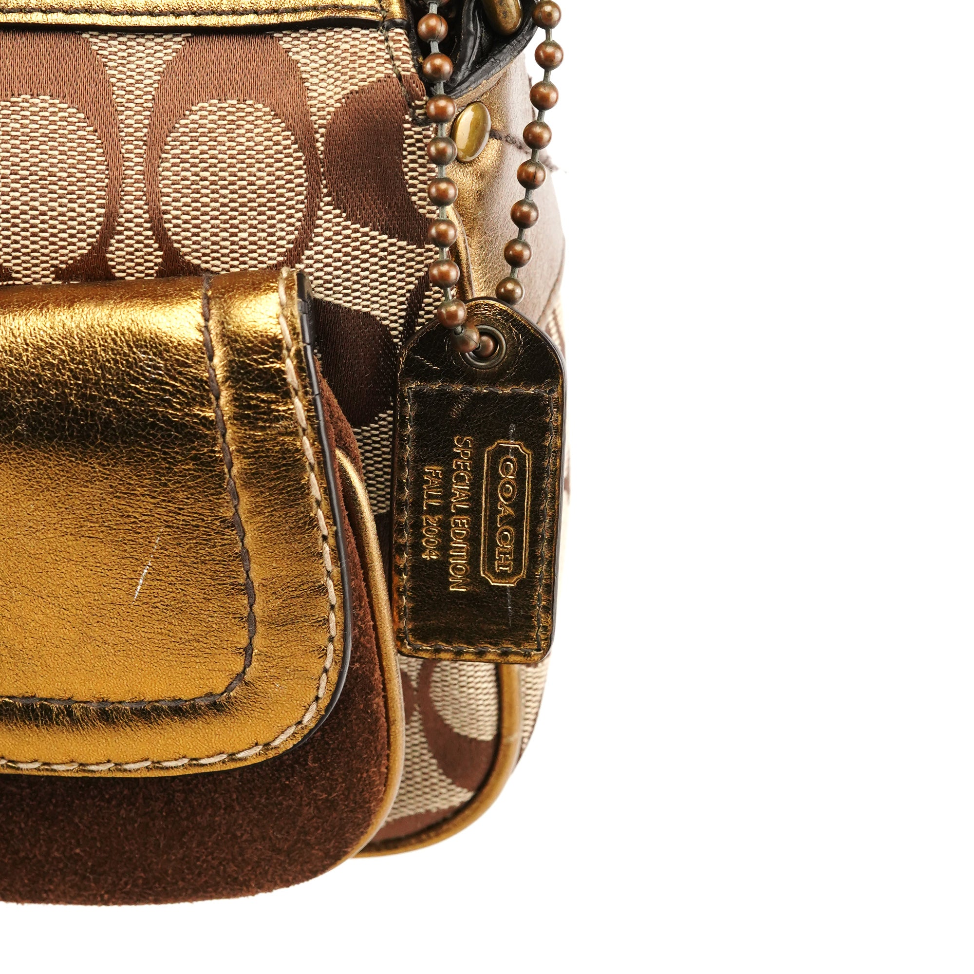 Coach 1495 Beige Bronze Signature Soho Shoulder Bag