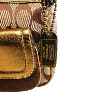 Coach 1495 Beige Bronze Signature Soho Shoulder Bag