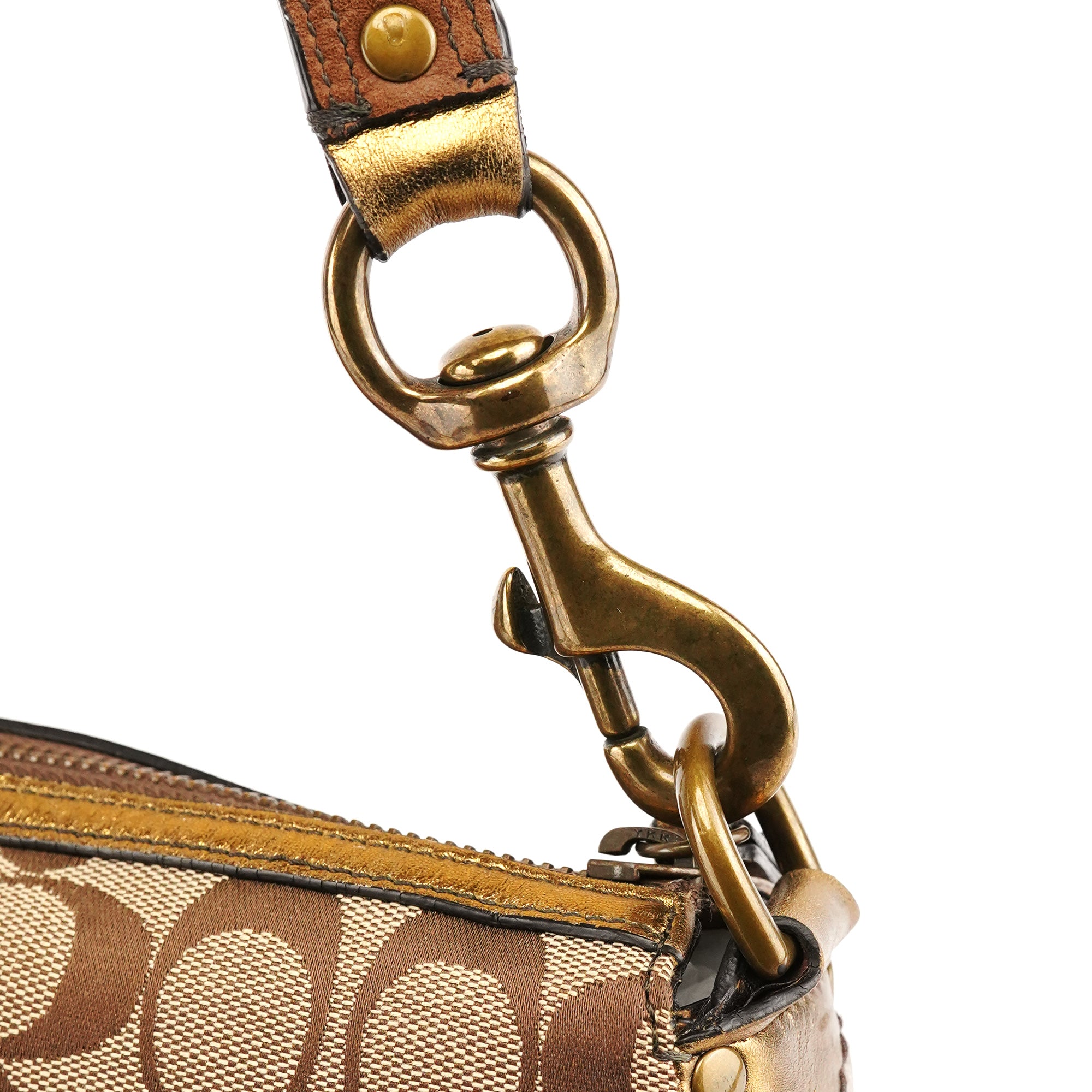 Coach 1495 Beige Bronze Signature Soho Shoulder Bag