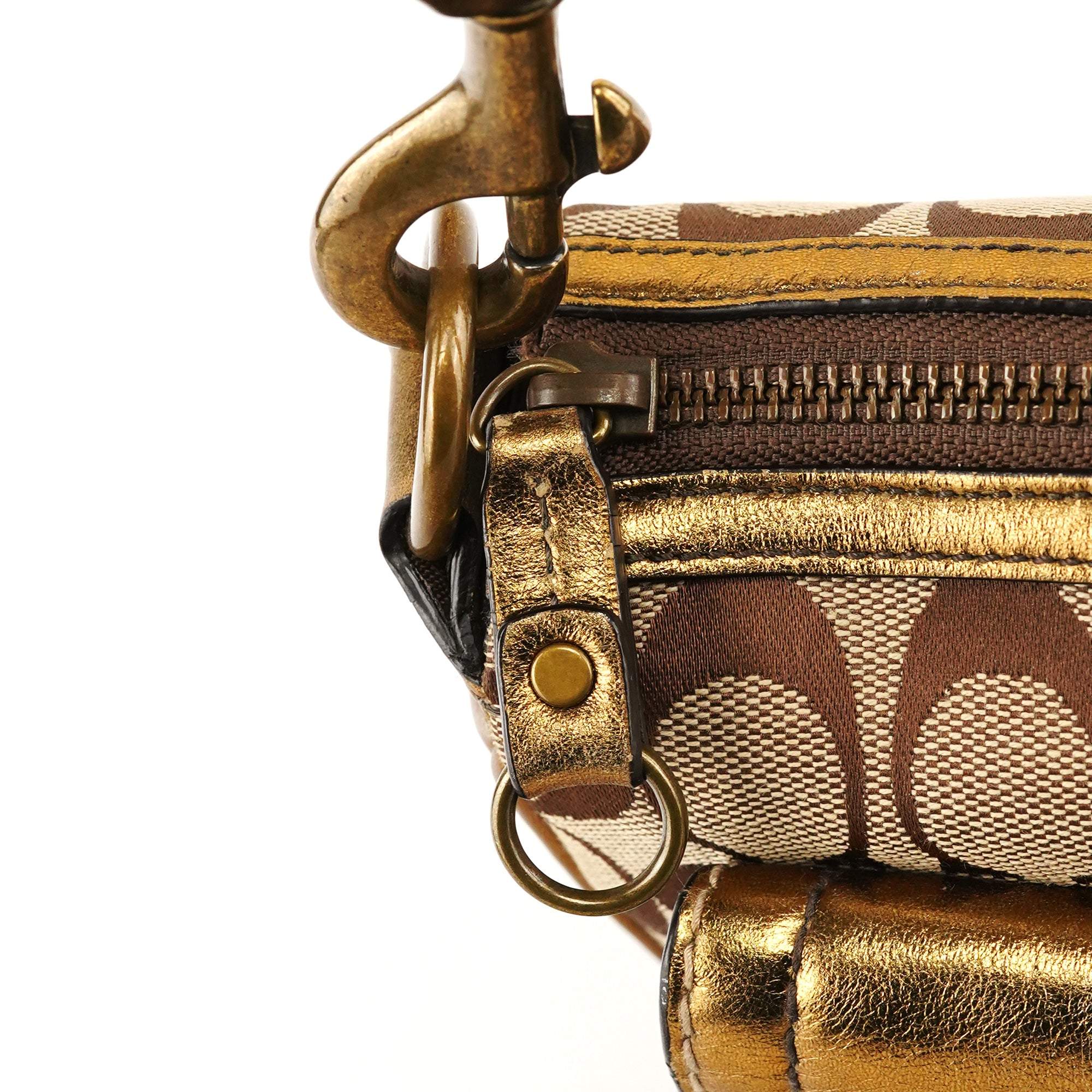 Coach 1495 Beige Bronze Signature Soho Shoulder Bag