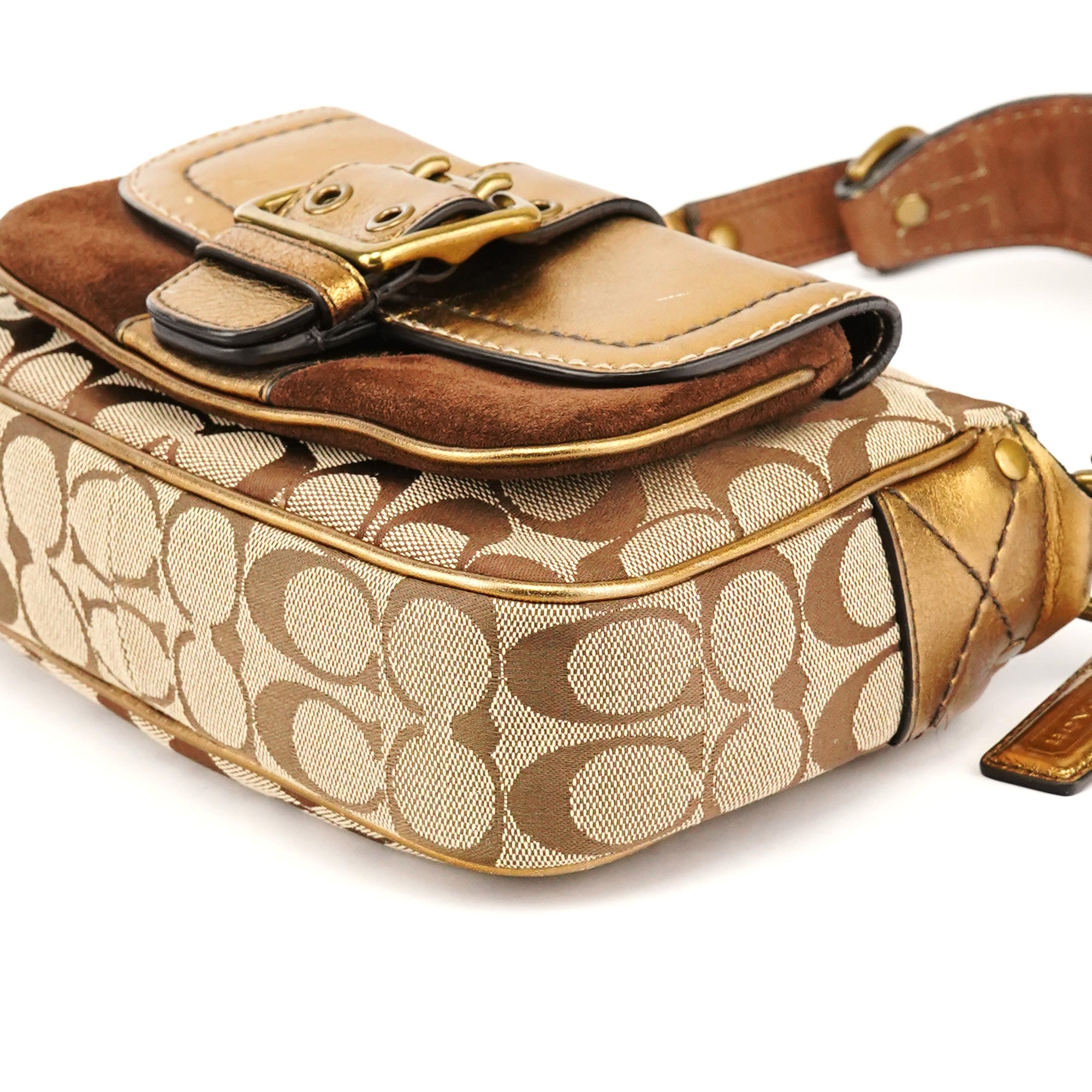 Coach 1495 Beige Bronze Signature Soho Shoulder Bag