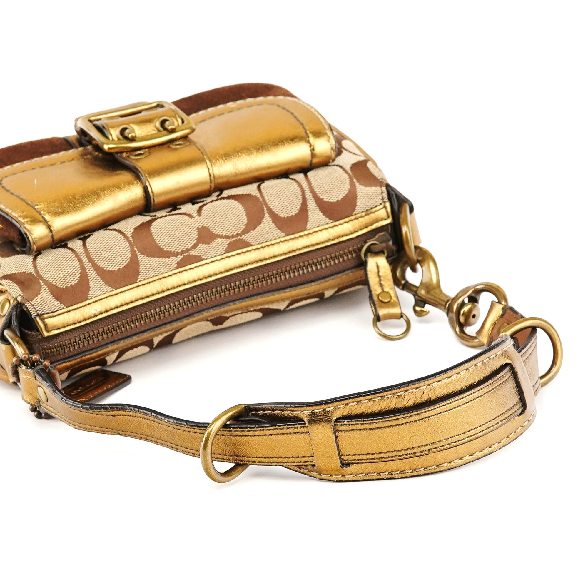 Coach 1495 Beige Bronze Signature Soho Shoulder Bag