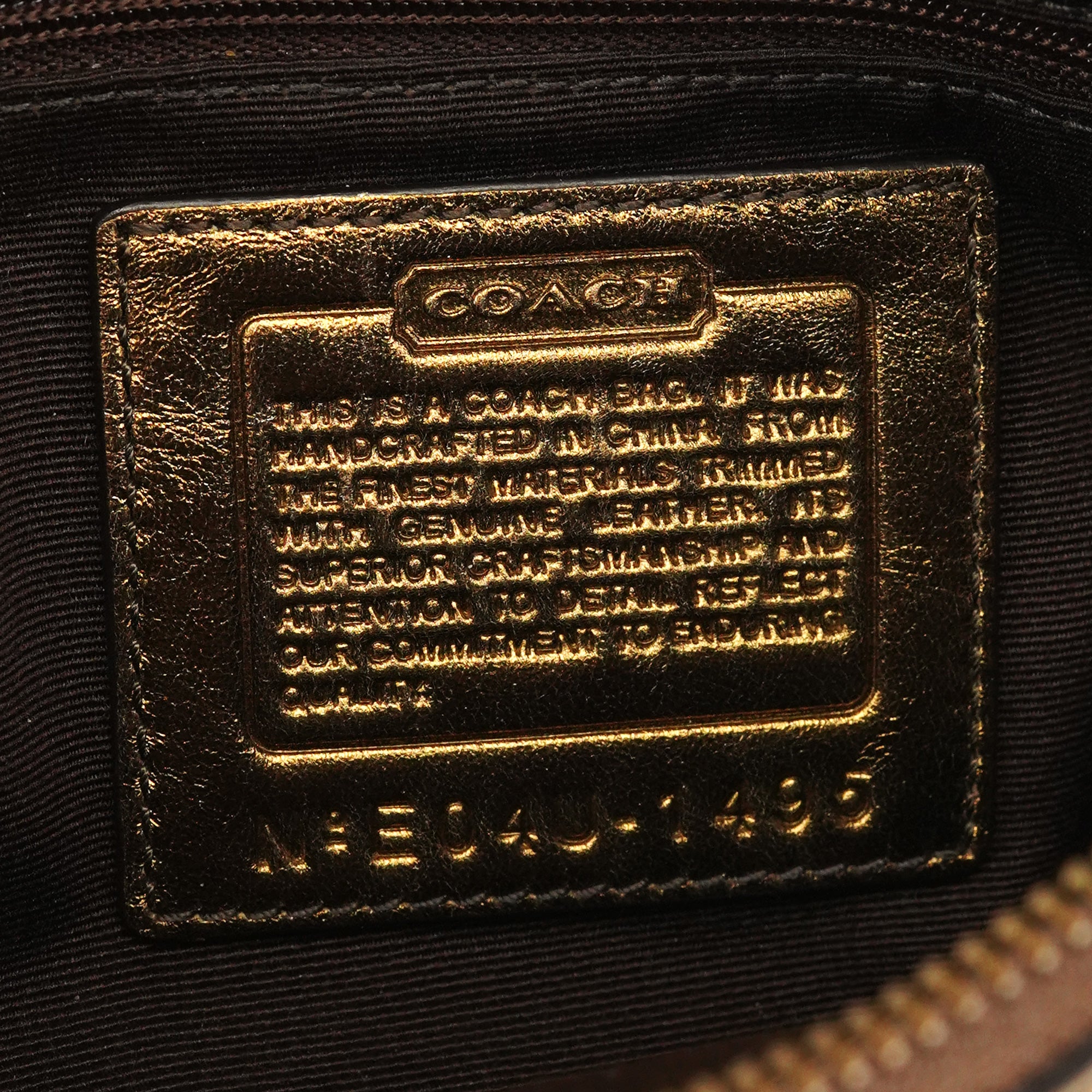 Coach 1495 Beige Bronze Signature Soho Shoulder Bag