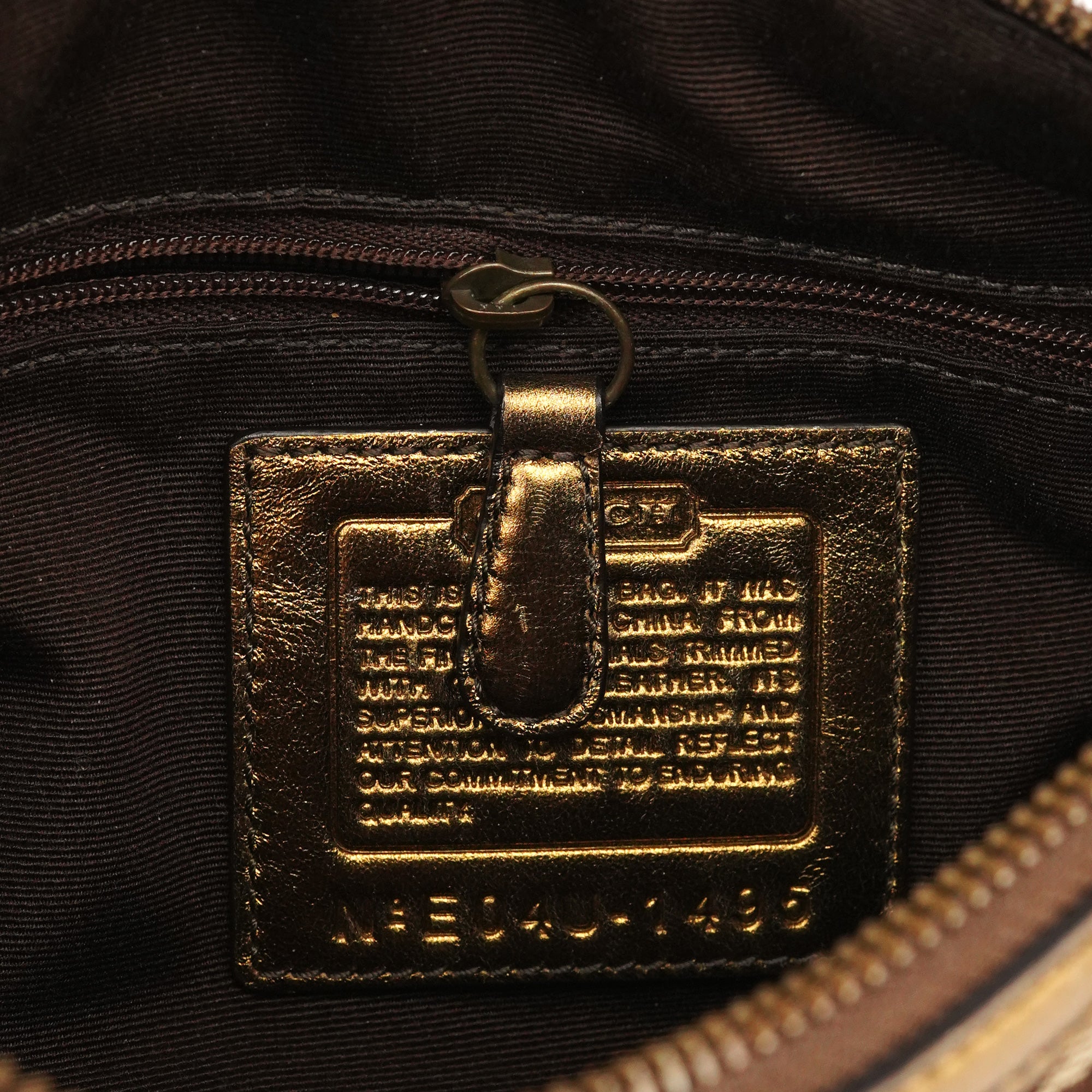 Coach 1495 Beige Bronze Signature Soho Shoulder Bag