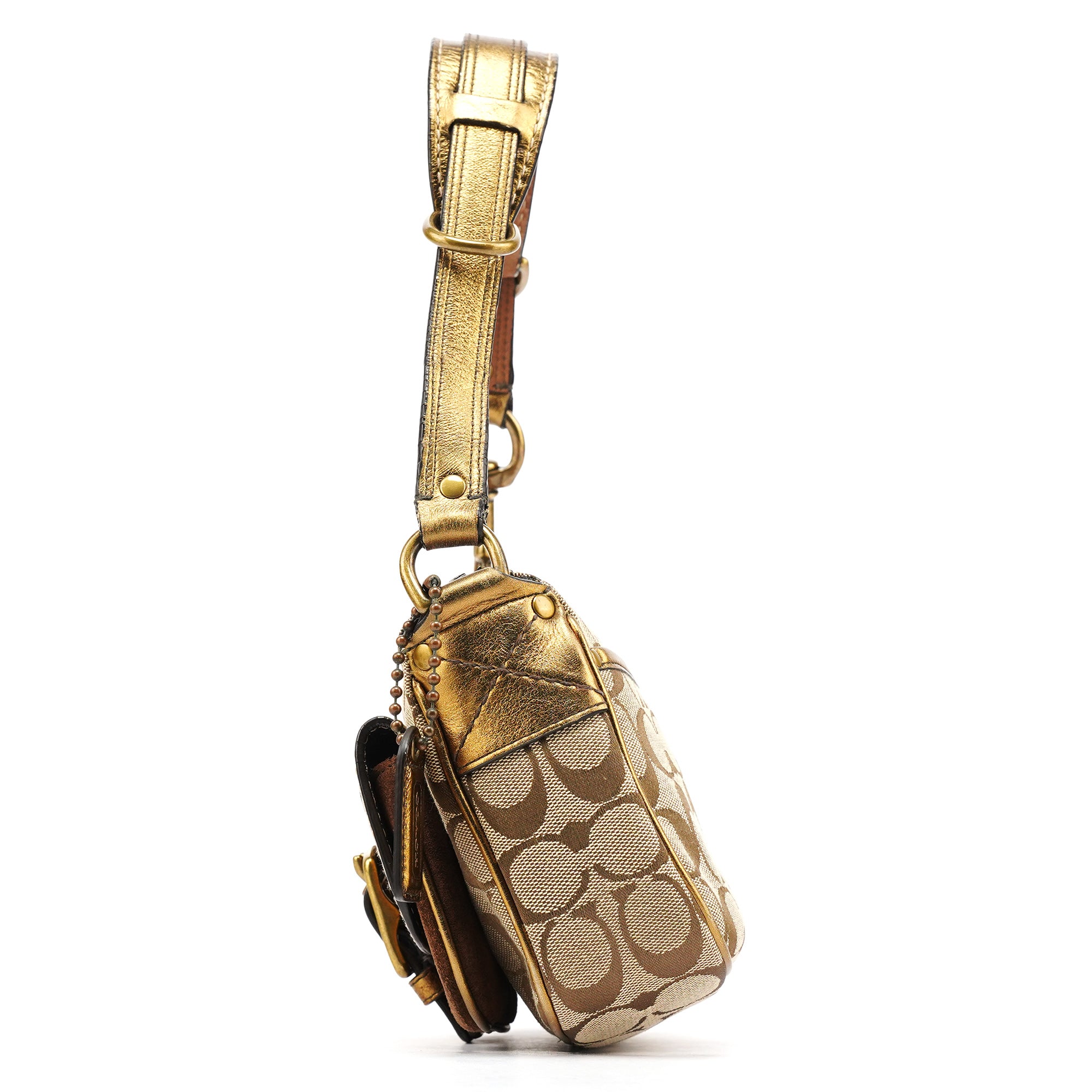 Coach 1495 Beige Bronze Signature Soho Shoulder Bag