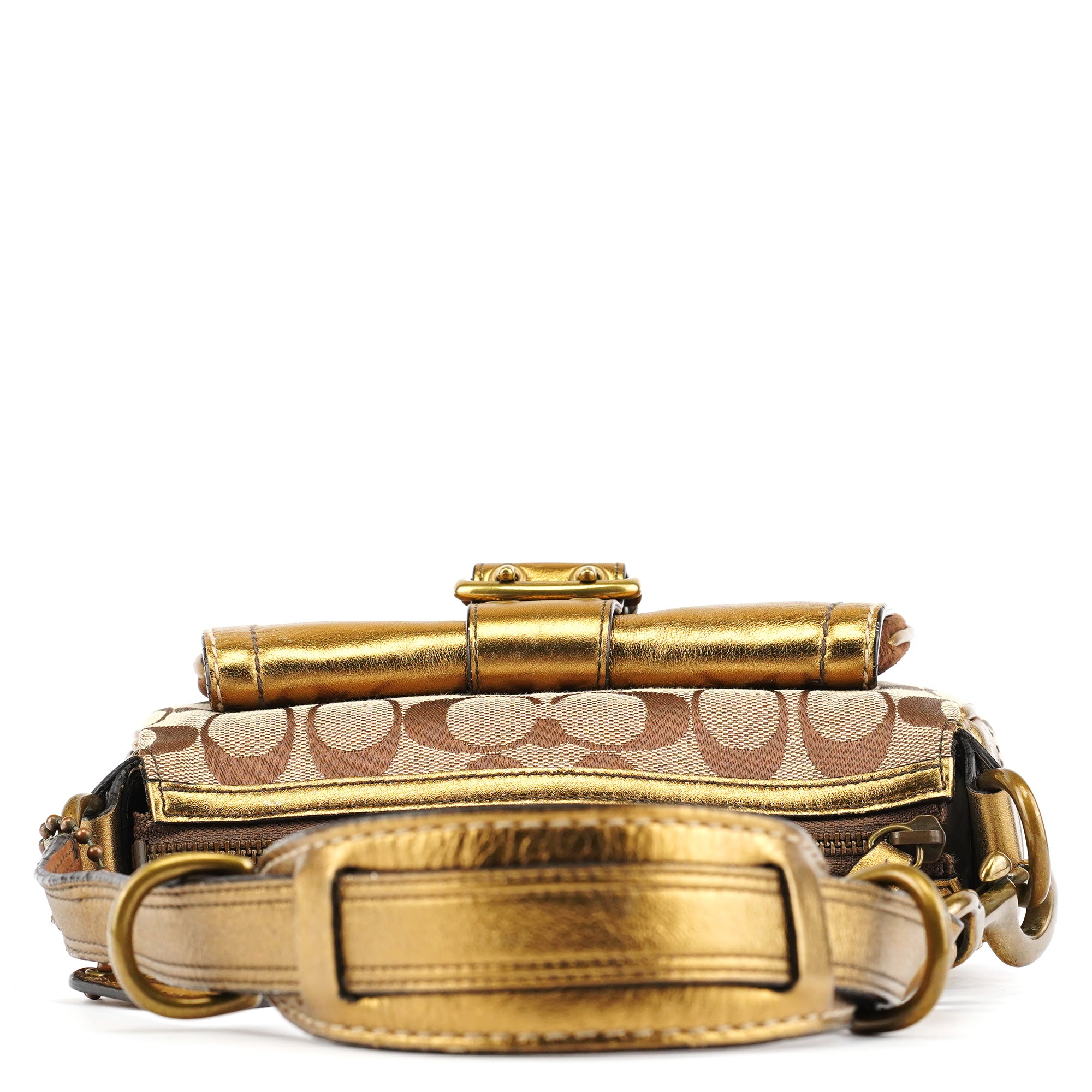 Coach 1495 Beige Bronze Signature Soho Shoulder Bag