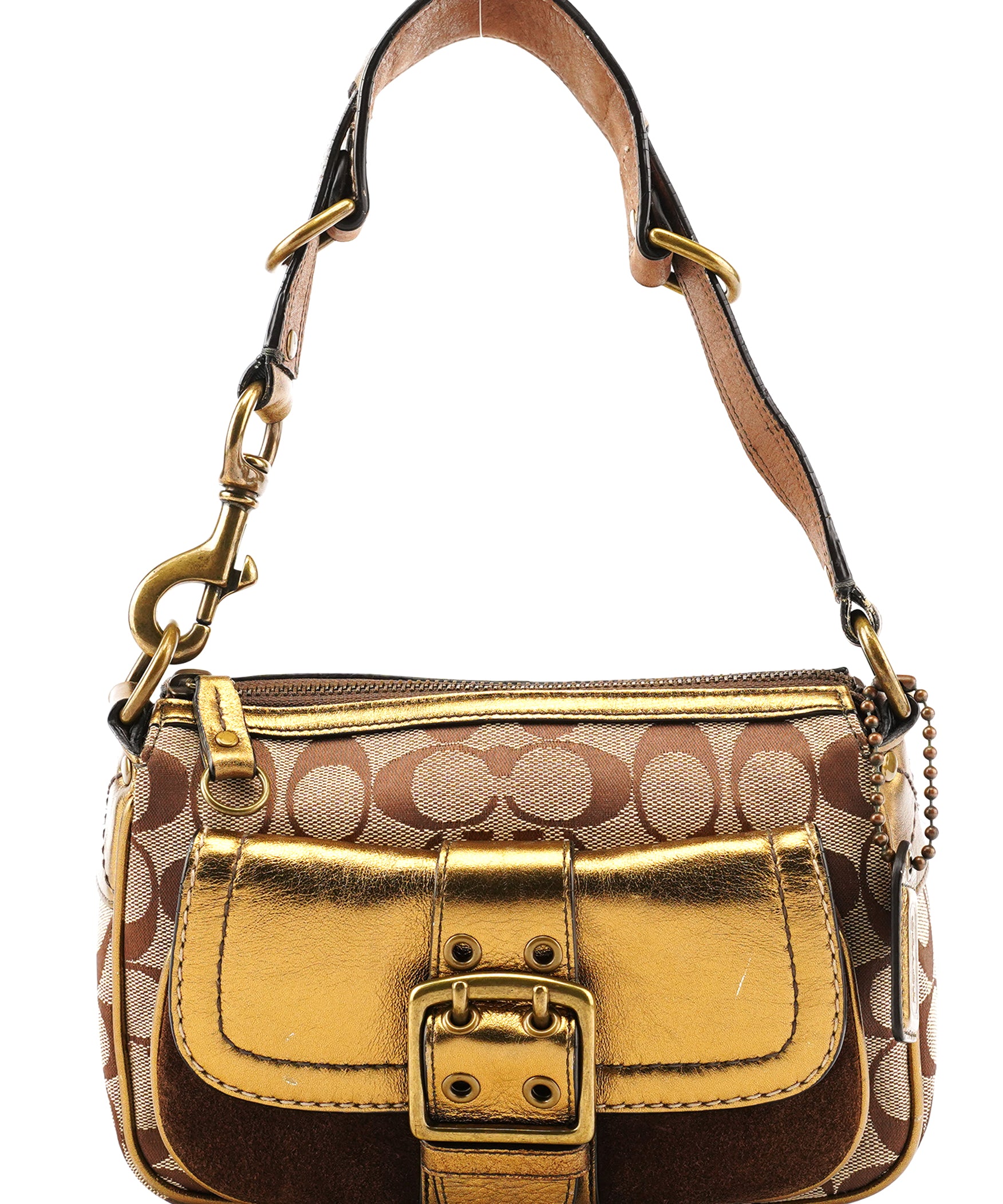 Coach 1495 Beige Bronze Signature Soho Shoulder Bag