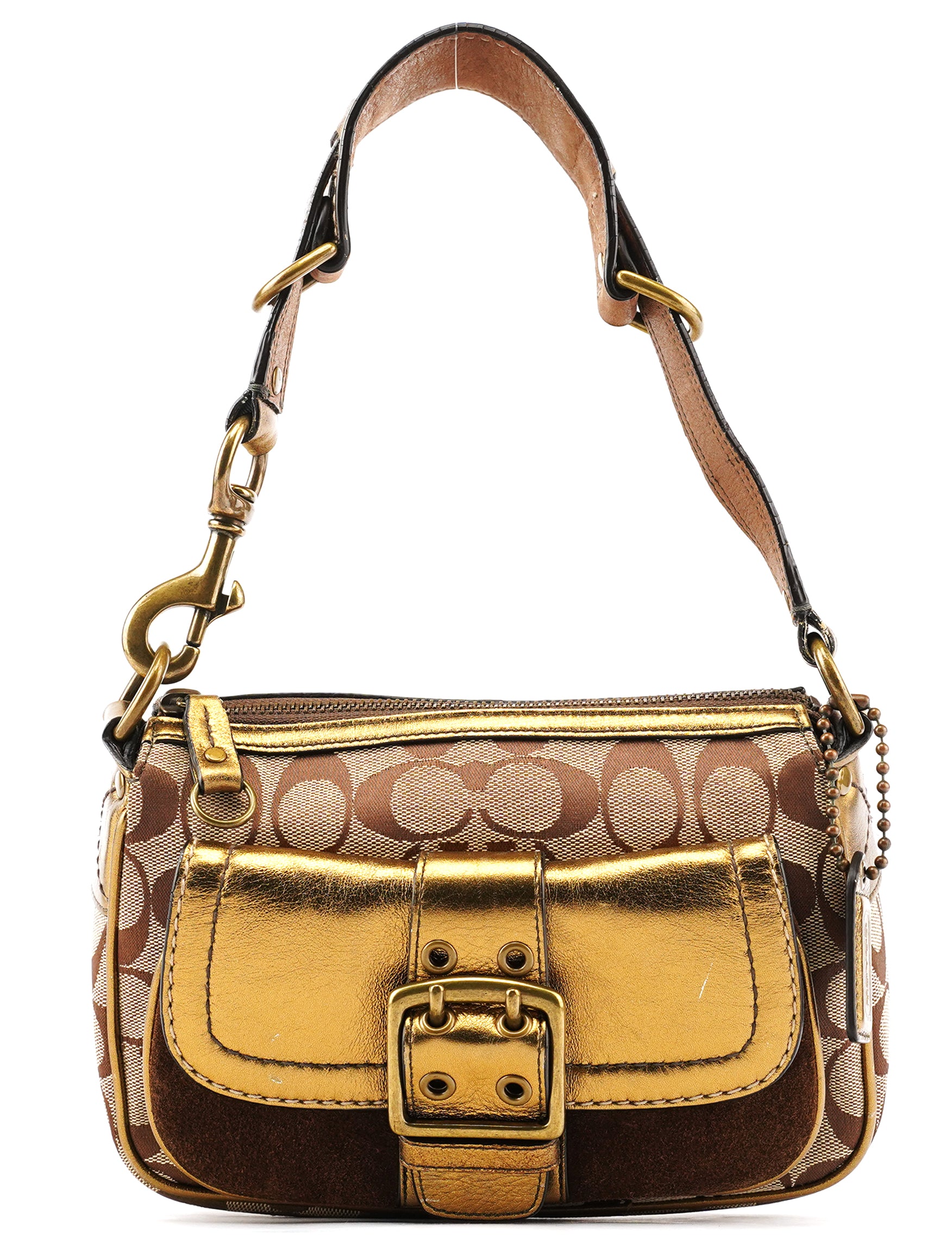 Coach 1495 Beige Bronze Signature Soho Shoulder Bag