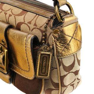 Coach 1495 Beige Brown Signature Legacy Shoulder Bag